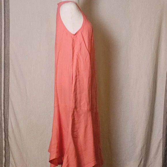 Sundance Doria Coral Linen Maxi Dress Sz S - Picture 3 of 10